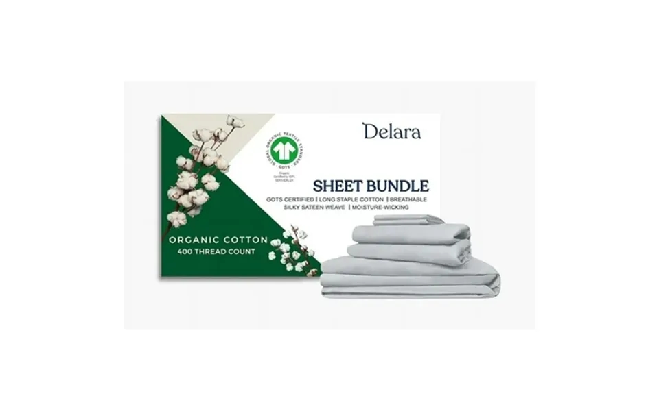 Delara California King 7 Pieces Set Gots Organic Cotton Sheet Bundle Ultra Soft Moisture-wicking Breathable Long-staple