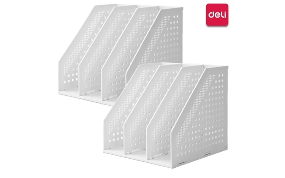 Deli 2 Pcs Collapsible Magazine File Holder 3 Vertical Compartment Magazine Holder Magazine Rack Desk Organizer Adjustab