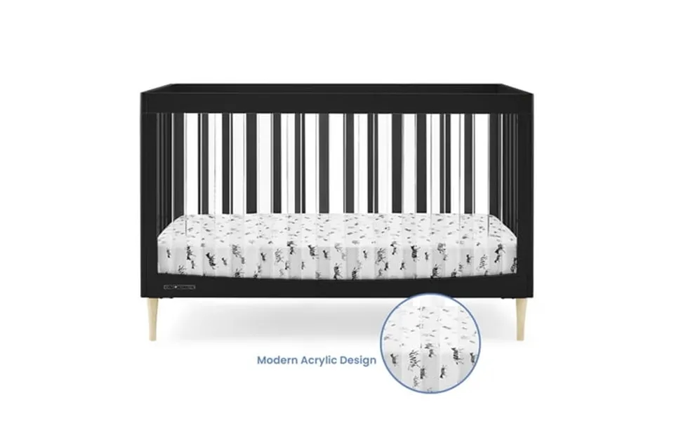 Delta Children Austin Acrylic 4-in-1 Convertible Baby Crib - Greenguard Gold Certified Midnight Grey Natural
