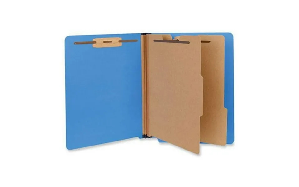 Deluxe Six-section Pressboard End Tab Classification Folders 2 Dividers 6 Fasteners Letter Size Cobalt Blue 10 Box