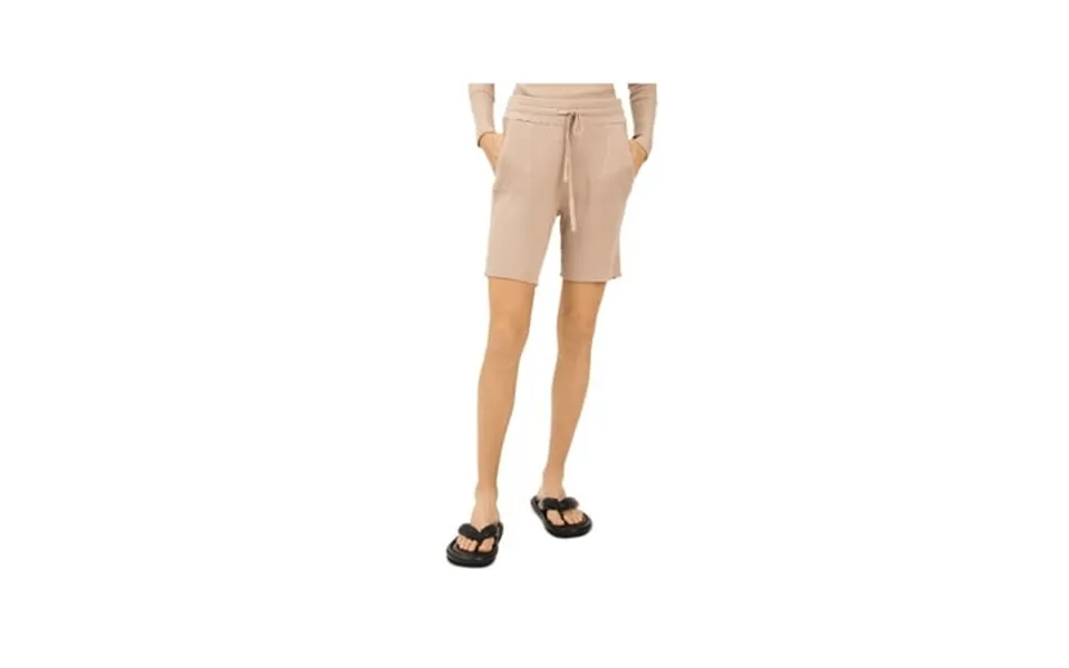Derek Lam 10 Crosby Womens Beige Stretch Pocketed Ribbed Drawstring Shorts M