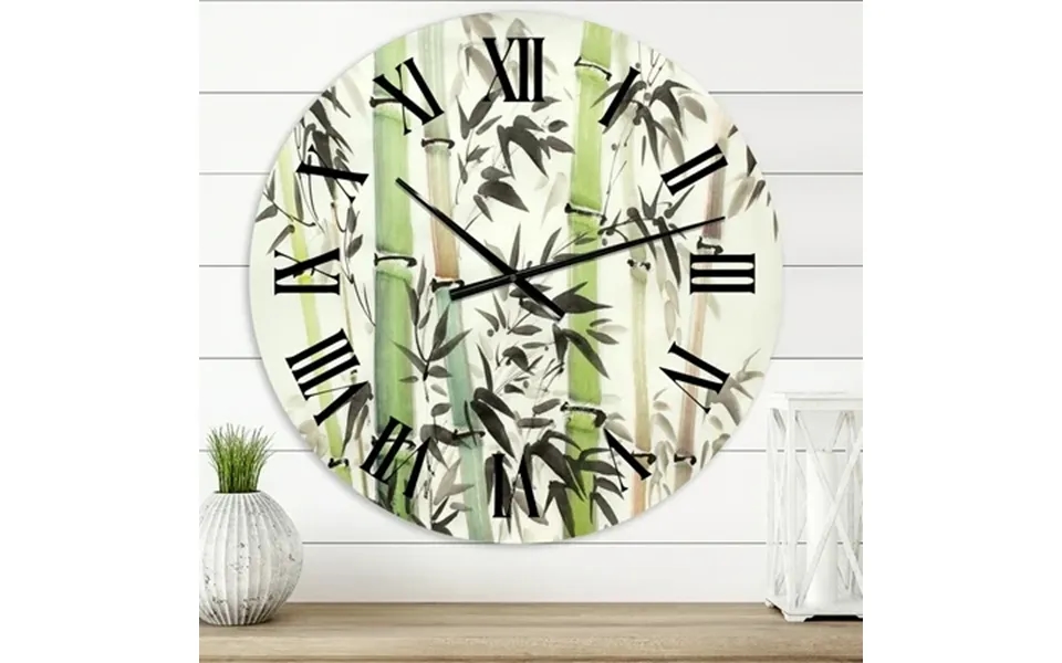 Designart Bamboo Branches In The Forest Ii Lake House Wall Clock