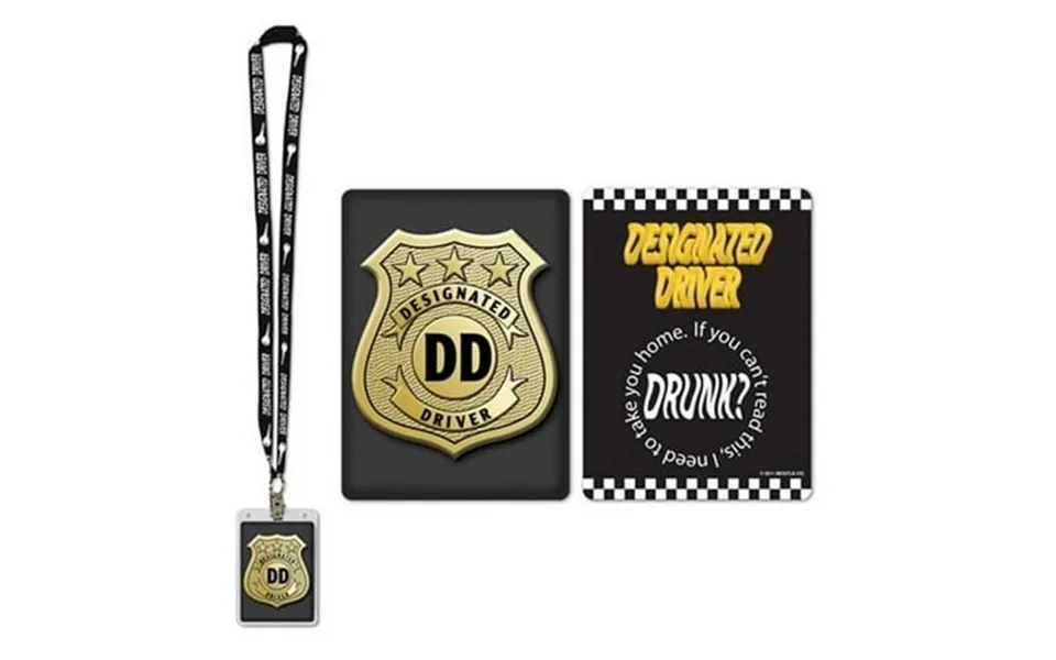 Designated Driver Party Pass Lanyard With Card And Card Holder Costume Accessory