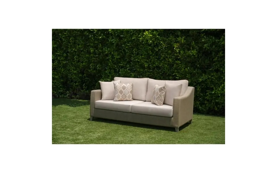 Devon & Claire Sienna Outdoor Patio Sofa Sunbrella Cushions Beige