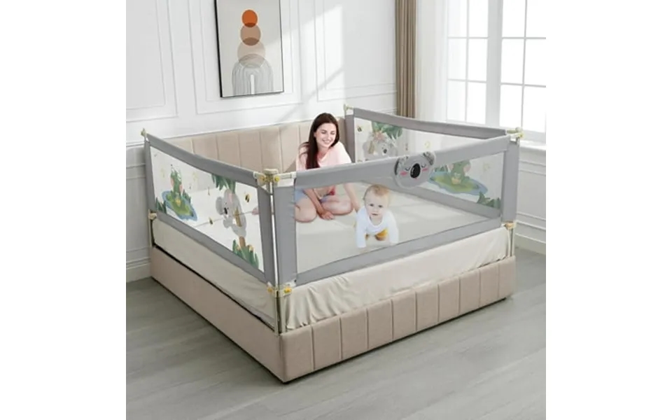 Deygia 3pcs Bed Rail Extra Long Bed Rail Guard All-round Sturdy Bed Fence 79 L 77 W 26 Bed Guardrail Fit King Mattress S