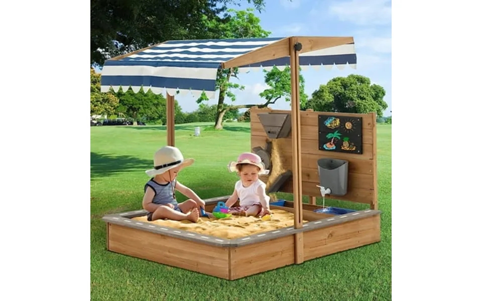 Deygia Outdoor Sandbox With Lid And Cover 44 X 44 X 40.3 Inches 31 Lb Wood