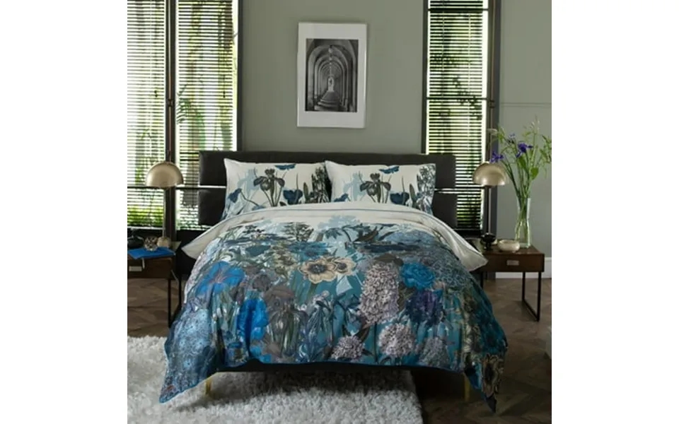 Deyongs Tivoli Blue 100% Cotton Duvet Cover Set - Piped Trim 3 Pieces Set