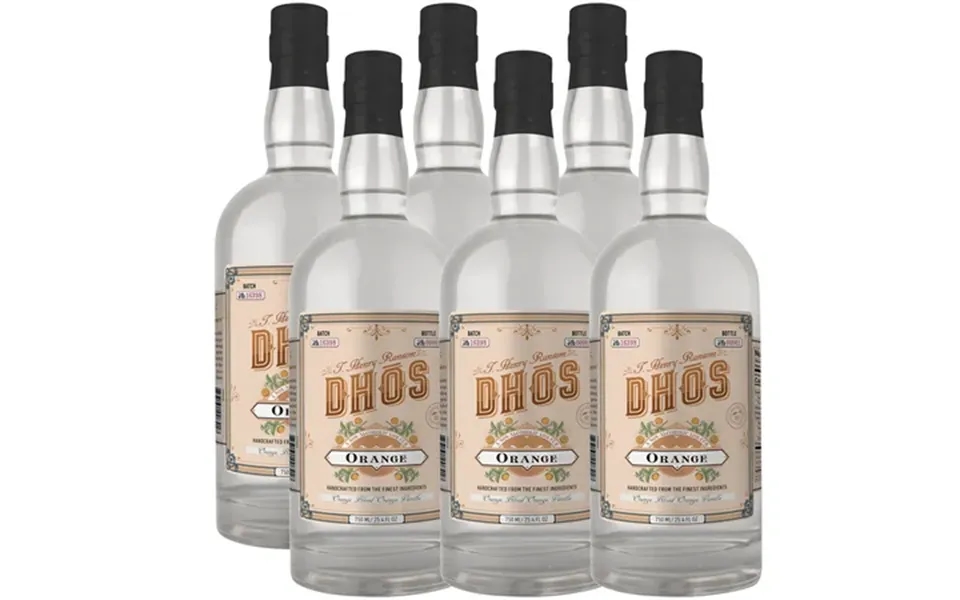 Dhos Handcrafted Non-alcoholic Orange Liqueur 6 Pack - Keto-friendly Zero Sugar Zero Calories Zero Proof