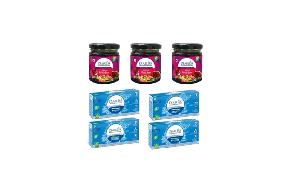 Diabliss Mixed Fruit Jam Pack Of 3 - Sugar 40 X 5g Sachet Box Pack Of 4