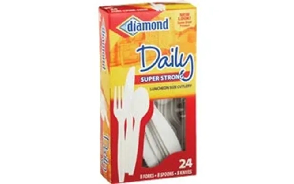 Diamond Daily 24 Piece Luncheon Size Super Strong Cutlery 1 Set