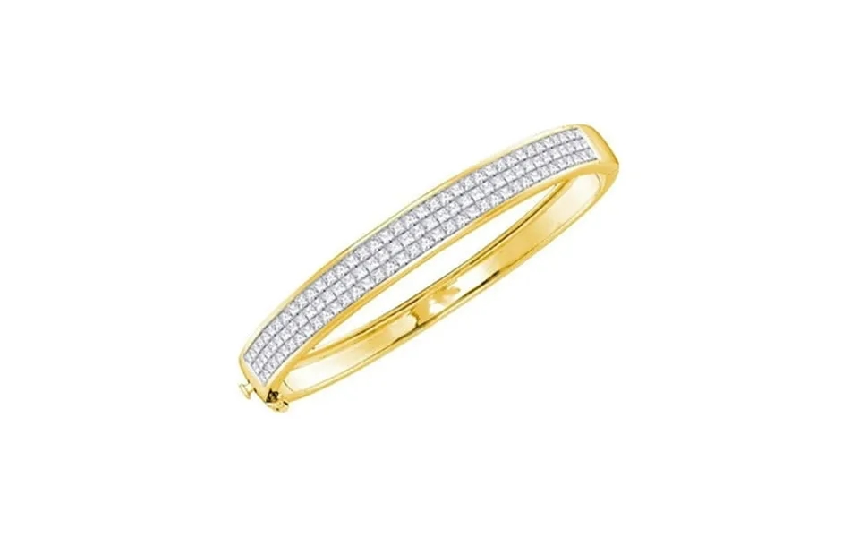 Diamond Princess 14kt Yellow Gold Womens Princess Diamond Luxury Bangle Bracelet 6 Cttw