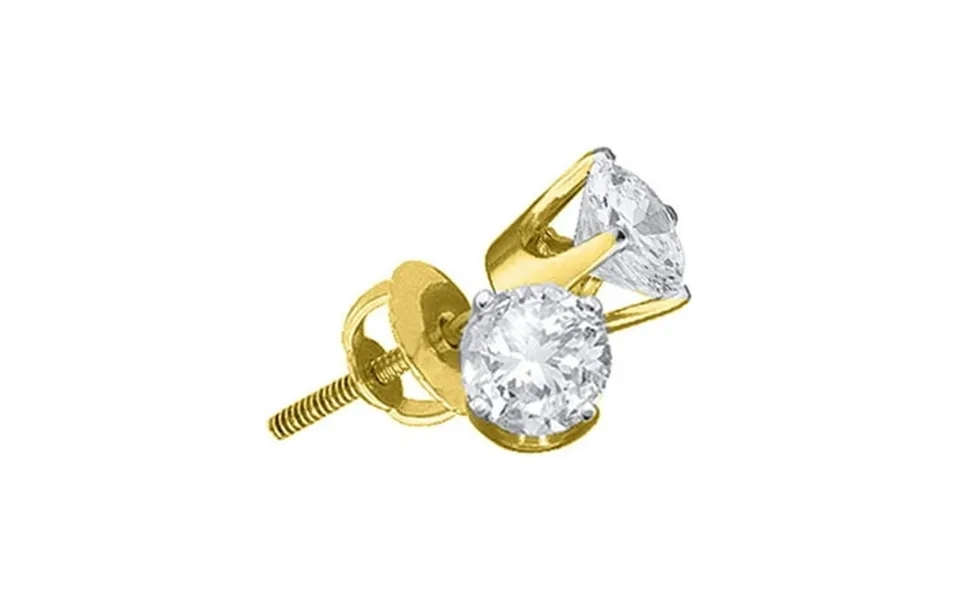 Diamond Princess 14kt Yellow Gold Womens Round Diamond Solitaire Stud Earrings 1-3 8 Cttw