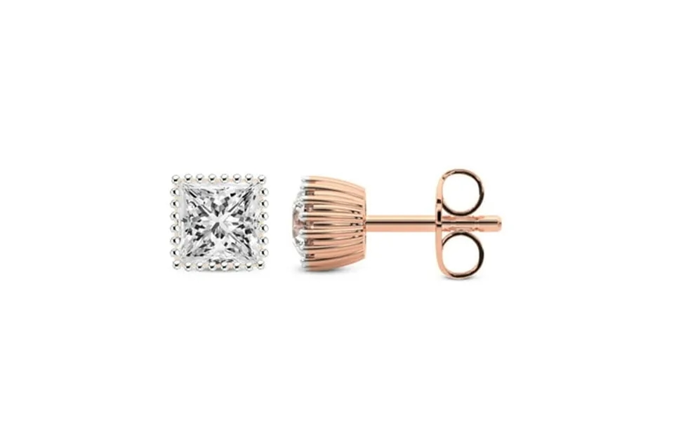 Diamond Stud Earring 10 Carat Igi Certified Princess Shape Lab Grown Diamond Stud 18k Rose Gold Circa Lab Diamond Stud E