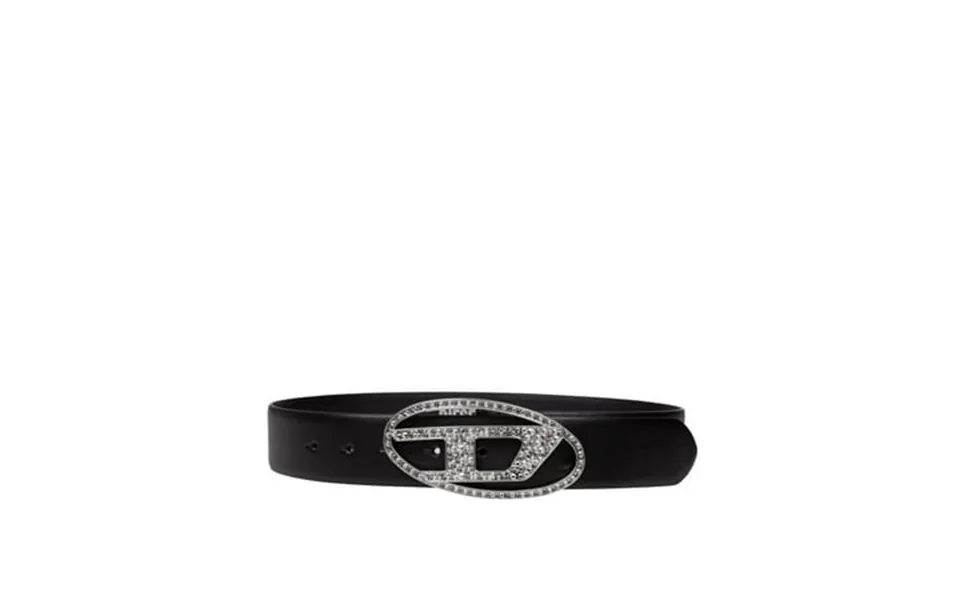 Diesel Men S Belt With Oval D Buckle In Black Cowhide Black