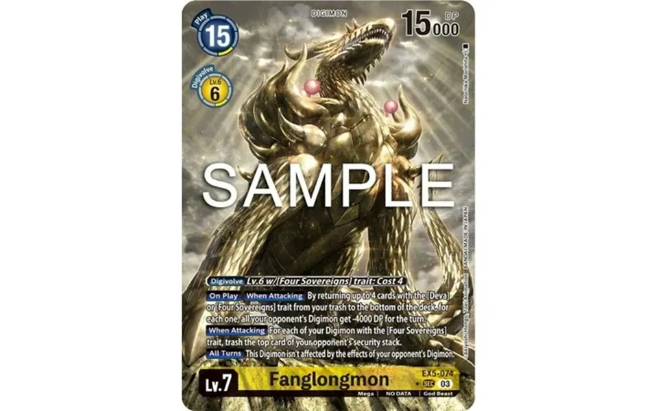 Digimon Animal Colosseum Secret Rare Fanglongmon Ex5-074 Alternate Art