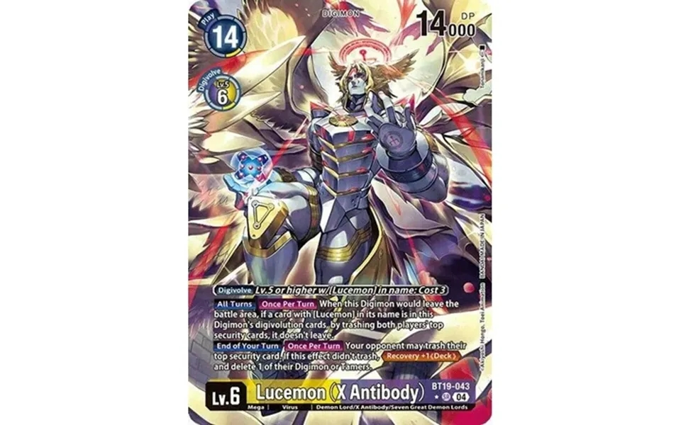 Digimon Release Special Booster 2.0 Super Rare Lucemon Bt19-043 X Antibody