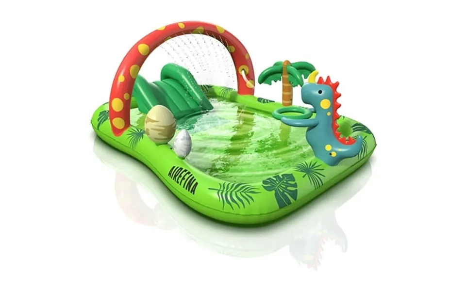 Dino Planet Inflatable Play Center Airefina Kids Pool 97 X76 X41 Summer Swim Blow Up Kiddie Pool Rectangular