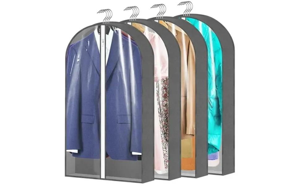 Disen 4 Pcs 40 Garment Bags For Hanging Clothes Clear Suit Bags With 4 Gussets For Closet Storage Clothing Storage Garme