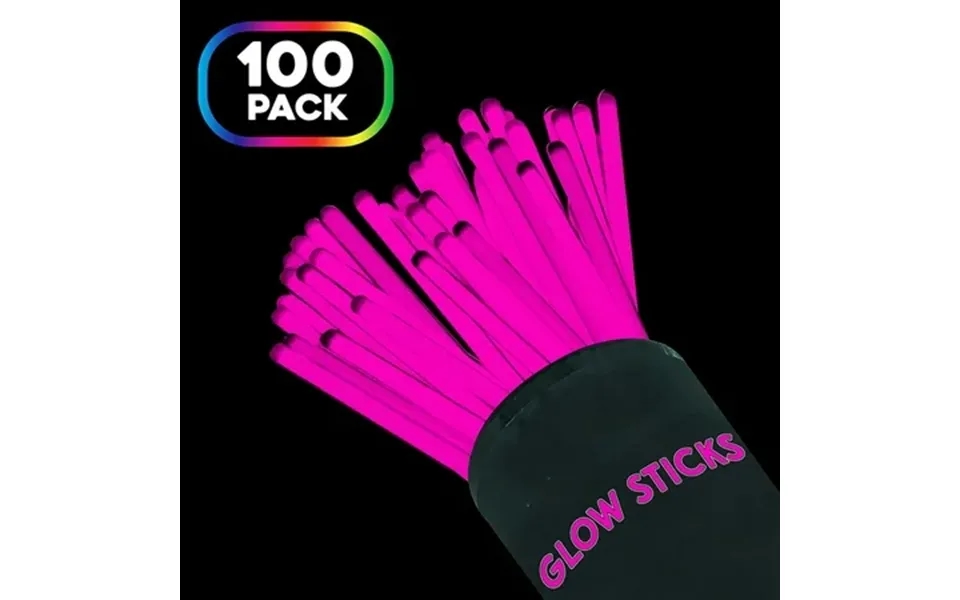 Disen Glow Stick Party Favors For Halloween Neon Theme Party Glow In The Dark Sticks Pack Of 100 - Pink