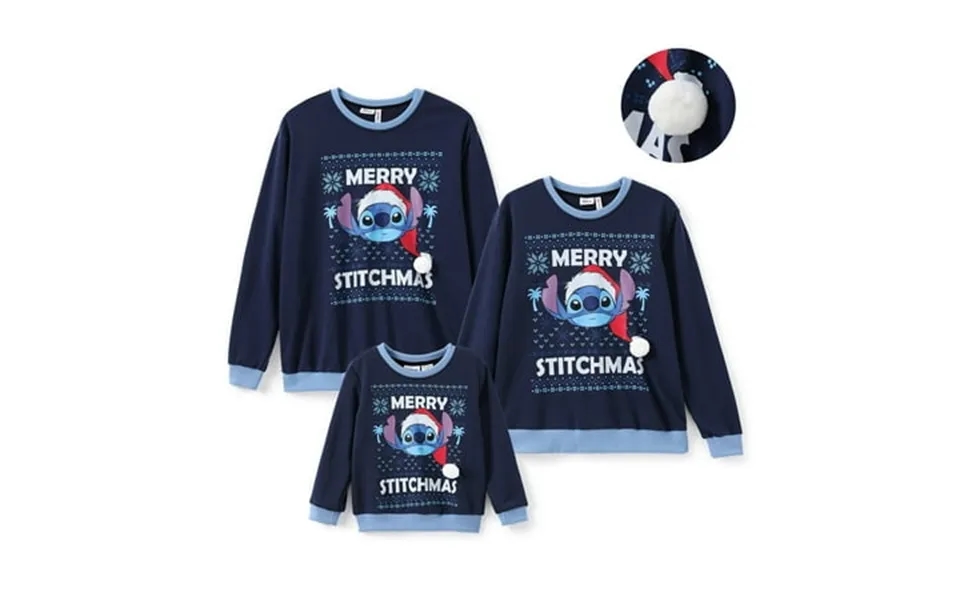 Disney Stitch Boys Girls Sweatshirts Family Christmas Matching Sets Ugly Graphic Crewneck Sweatshirts