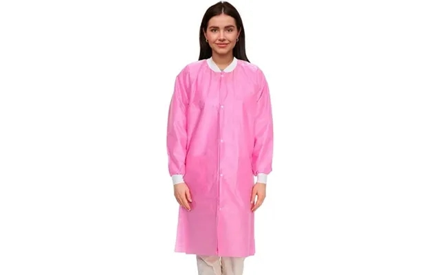 Disposable Lab Coat 44 Inches Long Large. Pack Of 50 Pink Sms Disposable Lab Coats For Adults product image