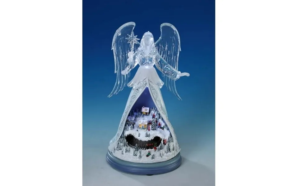Diva At Home Set Of 2 Transparent Iceberg Blue Angel Village Tabletop Decors 11