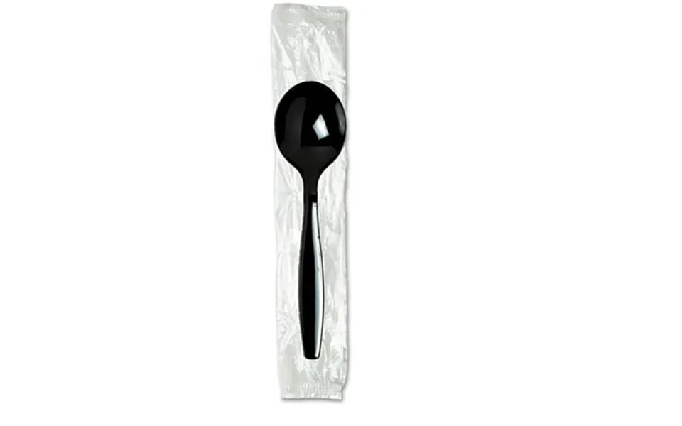 Dixie Individually Wrapped Heavyweight Soup Spoons Polystyrene Black 1 000 Carton