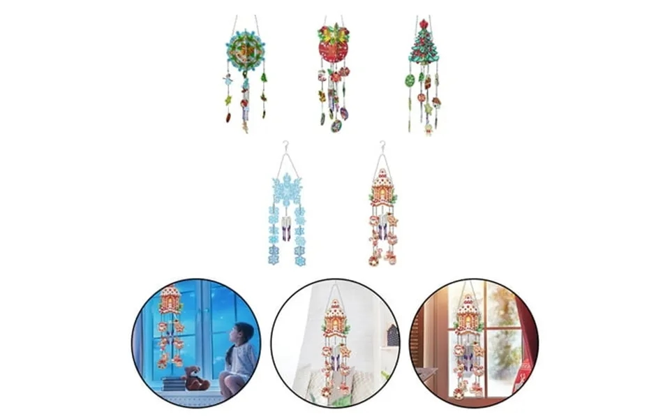 Diy -diamond Christmas Three Dimensional Wind Chime Pendant Gingerbread House Diamond Cross Embroidery Art Kit Chrismas