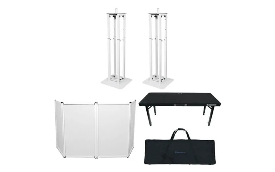 Dj Package W Facade Booth Bag Scrim 2 Totem Stands Foldable Adjustable Dj Table