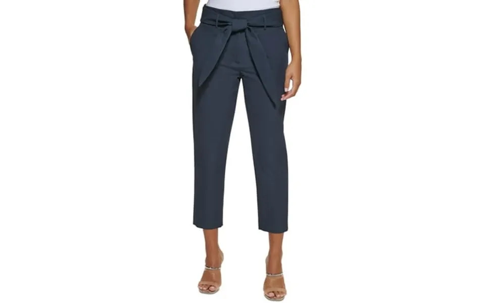 Dkny Womens Petites Paper Bag Waist Casual Straight Leg Pants