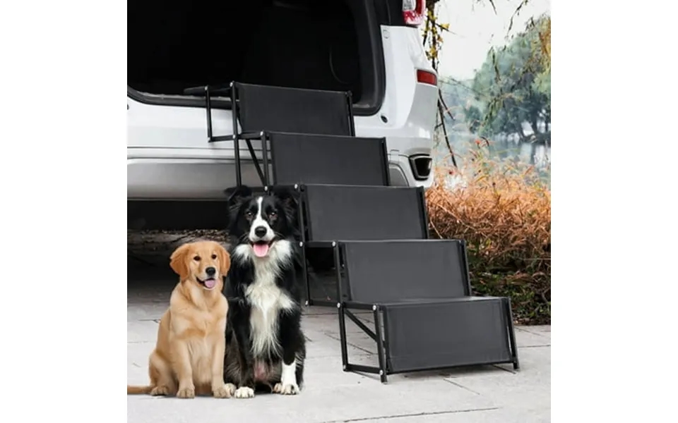 Dog Car Ramp Portable 5-step Aluminum Pet Stairs With Non-slip Surface 17