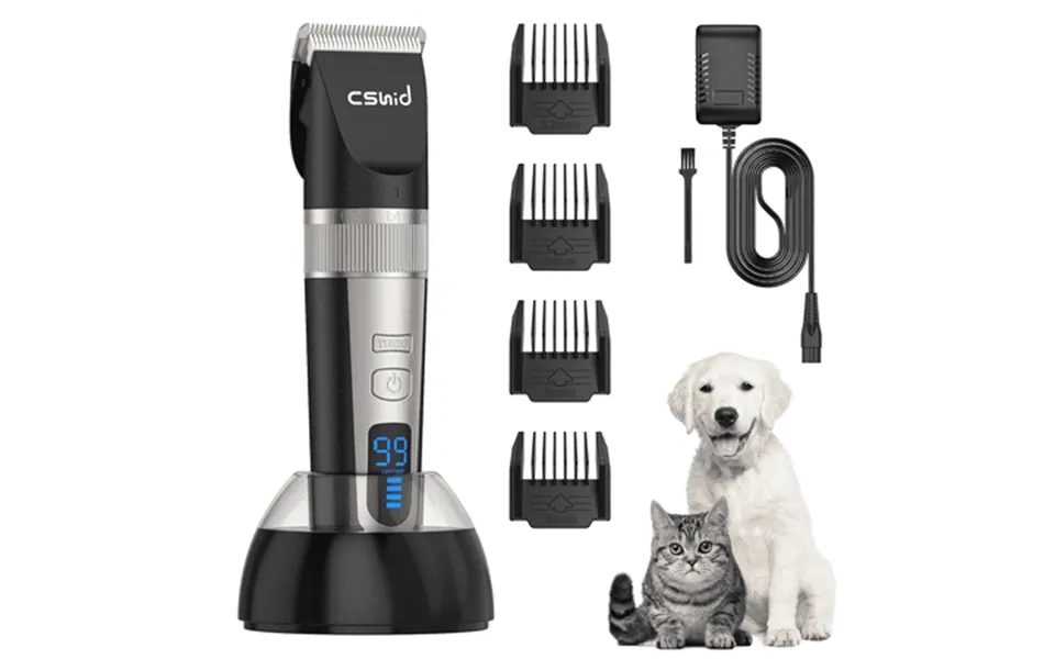 Dog Clippers For Thick Heavy Coats Low Noise Rechargeable Cordless Pet Shaver With Stainless Steel Blade Waterproof Dog