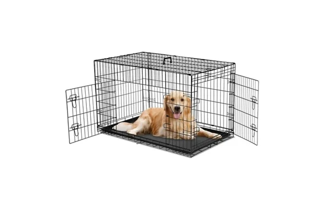 Dog Crate 36 Inch Small Wire Kennel With Divider Panel Metal Cages With Double Door Leak-proof Pan Tray Folding Portable product image