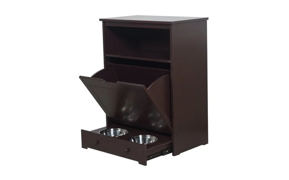 Dog Food Storage Container 2 In 1 Pet Food Storage Bins And Feeding Station Wood Pet Food Cabinets With Feeding Bowls