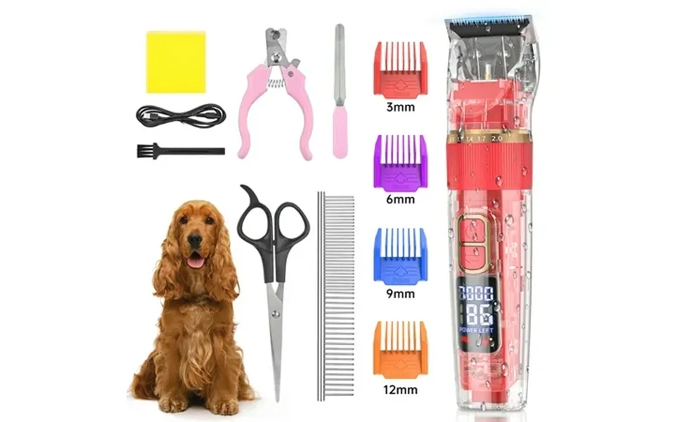 Dog Hair Clippers Usb Rechargeable Cordless Dog Grooming Clippers Kit With Led Display Low Noise Heavy Duty Pet Hair Sha