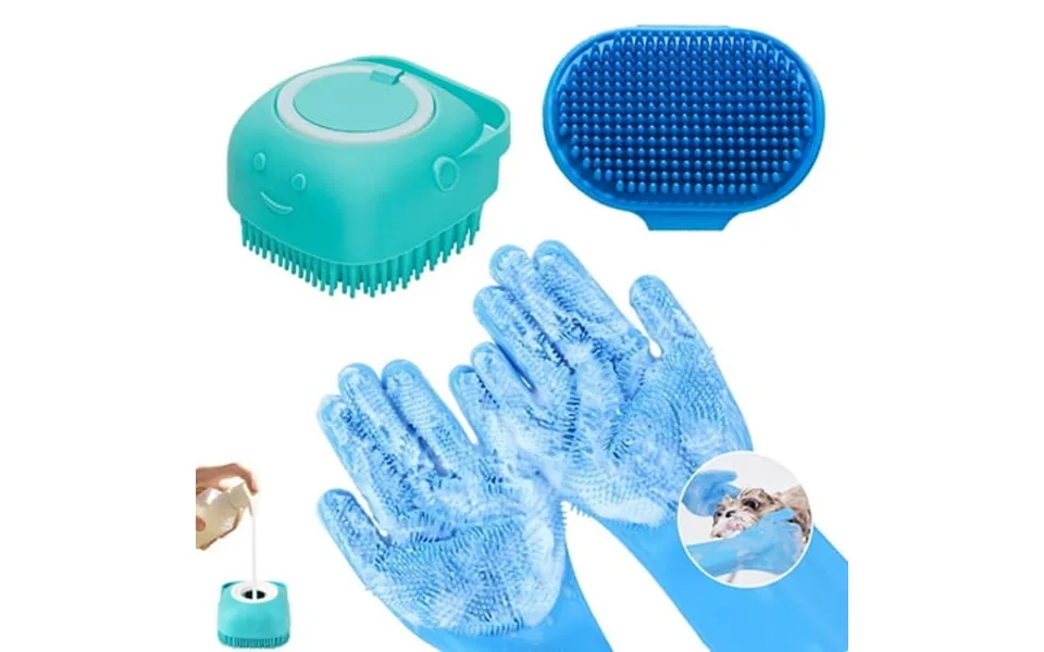 Dog Washing Gloves And Dog Bath Brush 4 Pcs Pet Shower Set For Dogs Cats Bath Massage And Pet Grooming