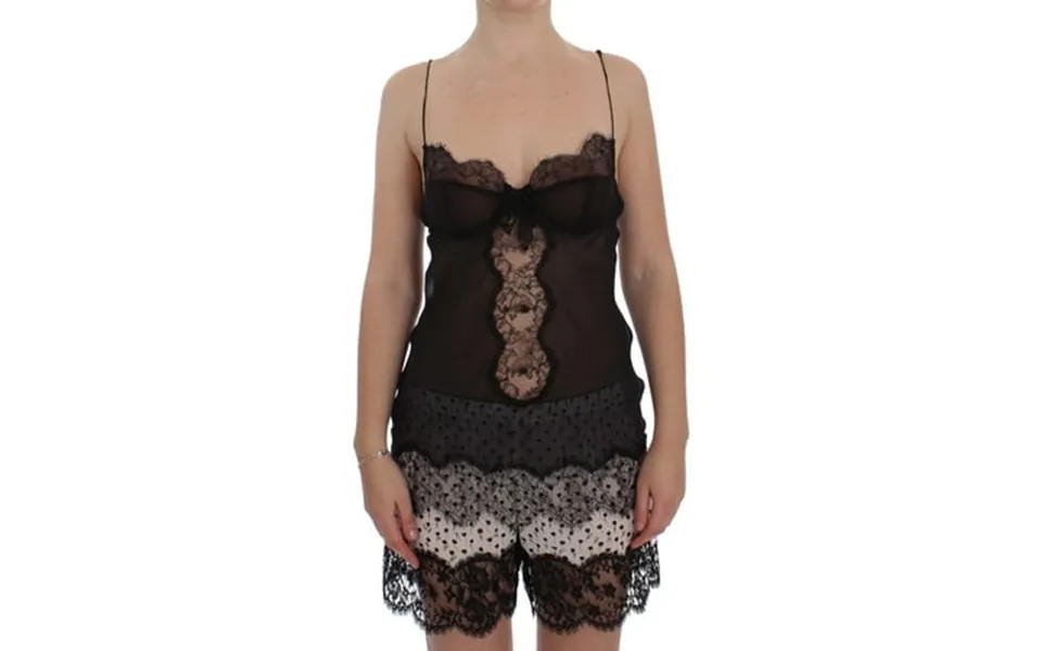 Dolce & Gabbana Black Silk Lace Babydoll Lingerie Top