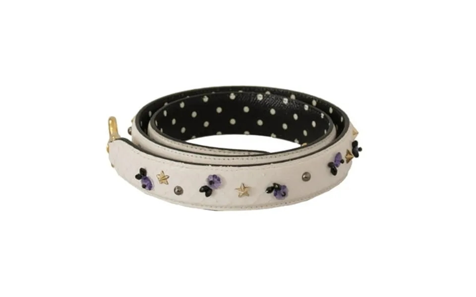 Dolce Gabbana Elegant White Leather Shoulder Strap Accessory