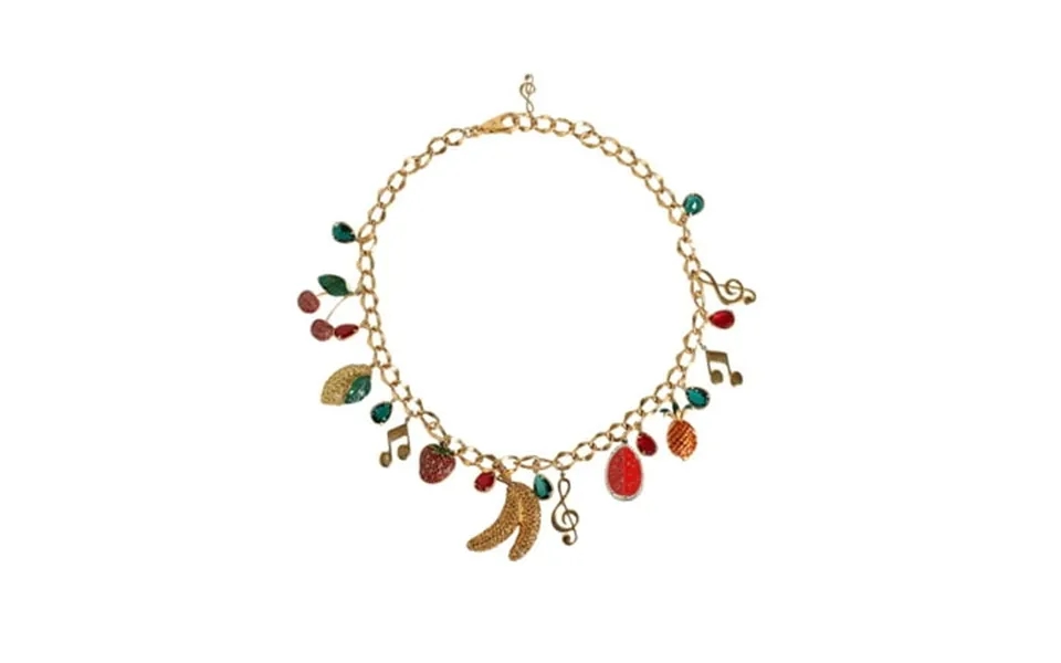 Dolce & Gabbana Gold Tone Brass Fruity Crystal Embellished Waist Chain Belt