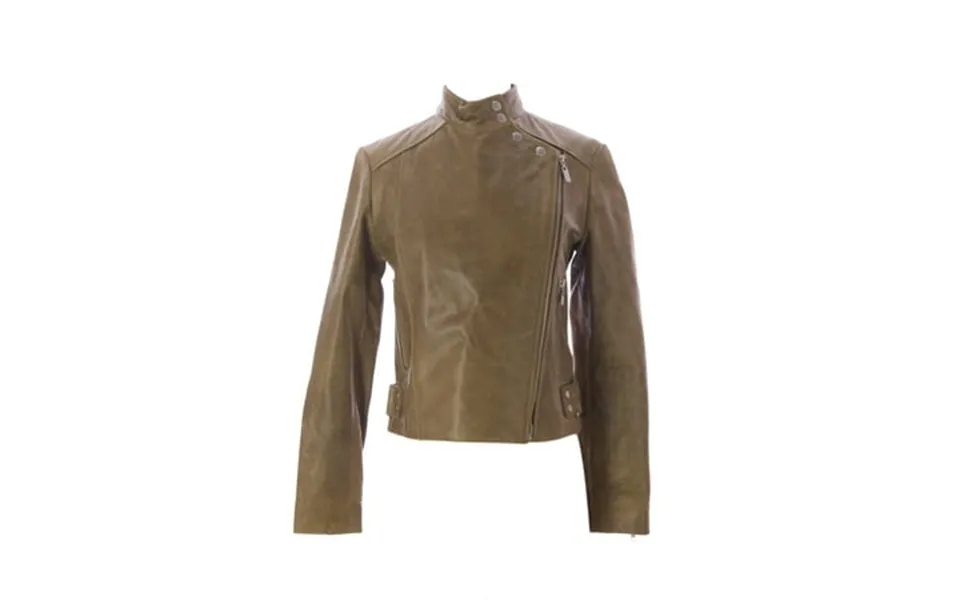Doma By Luciano Abitboul Women S Side Zip Leather Moto Jacket Sz Medium Kiwi