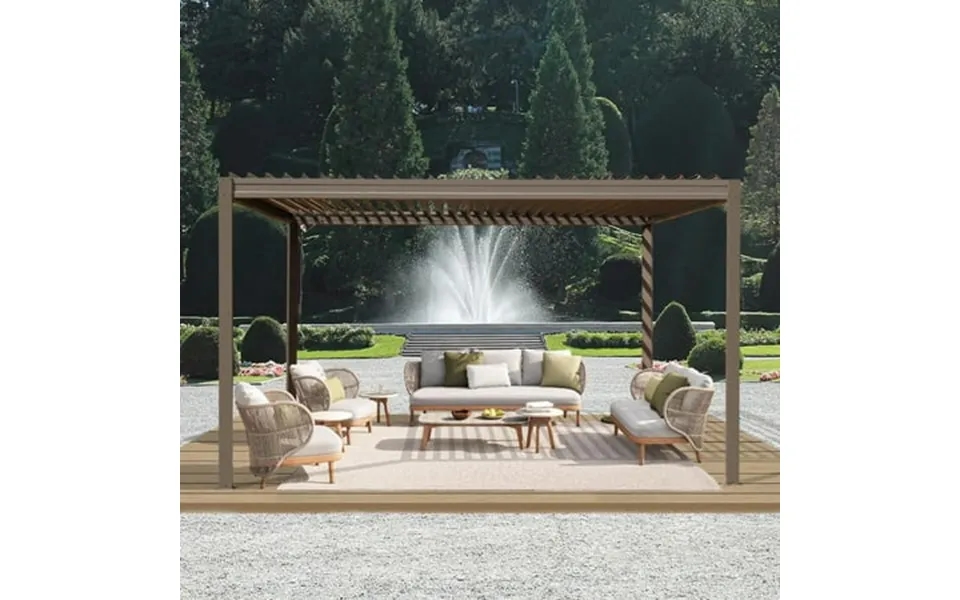 Domi Outdoor Living Louvered Pergola 10x13ft Aluminum Pergola With Adjustable Roof Aluminum Frame Efficient Drainage Sys