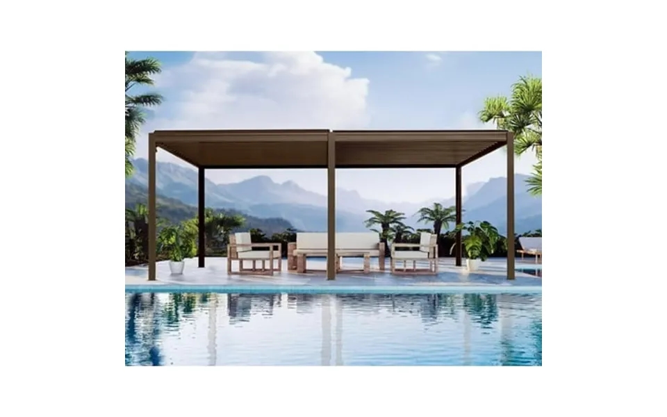 Domi Outdoor Living Louvered Pergola 10x20ft Aluminum Pergola With Adjustable Roof Aluminum Frame Efficient Drainage Sys