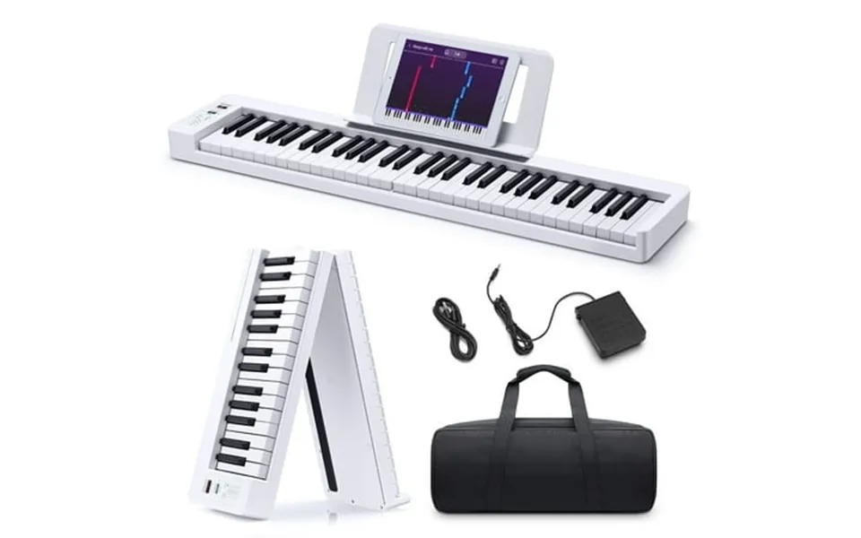 Donner 61-key Folding Bluetooth Keyboard Piano For Beginners Portable Piano Keyboard With Music Rest Bag Pedal And App -