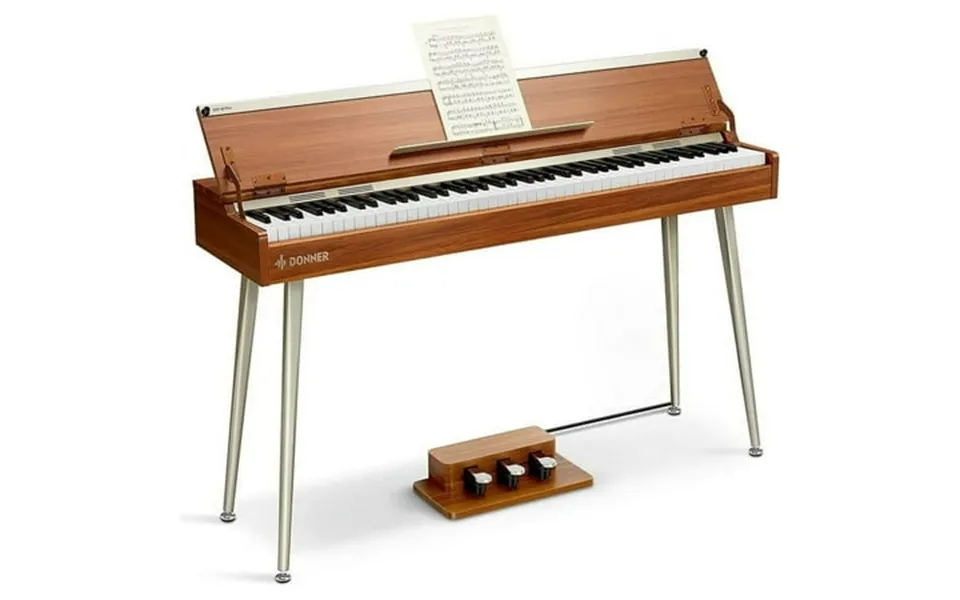 Donner Ddp-80 Plus Digital Piano 88 Key Weighted Keyboard Supports Usb-midi And Headphones With Three Pedal Power Adapte