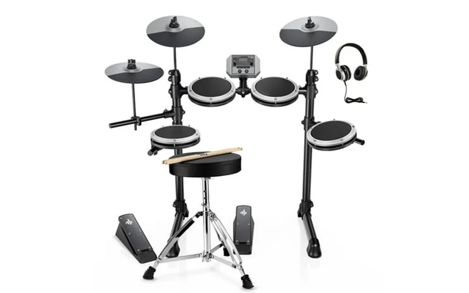 Donner Electric Drum Set With 180 Sounds Mesh Pad Drums Kit For Adults Beginners Ded-80 Gray