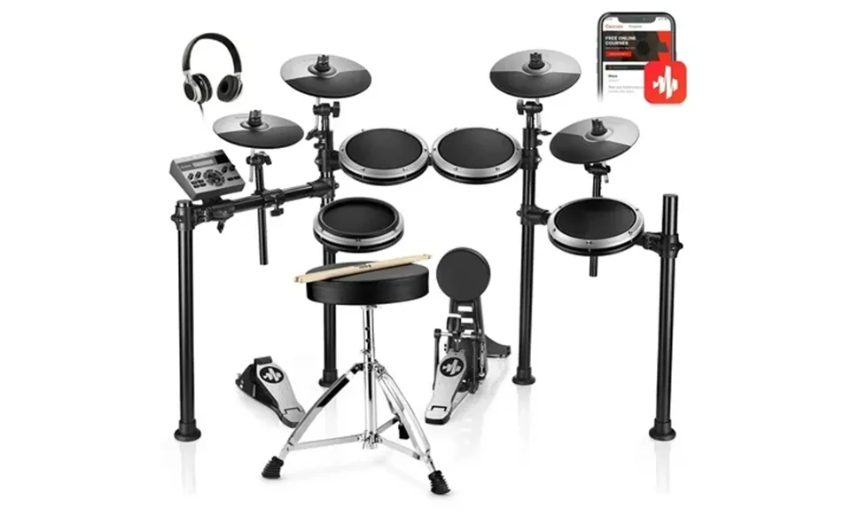 Donner Electronic Drum Set For Adults Beginners With 31 Kits And 450 Sounds 50 Demo Songs Ded-200x Gray