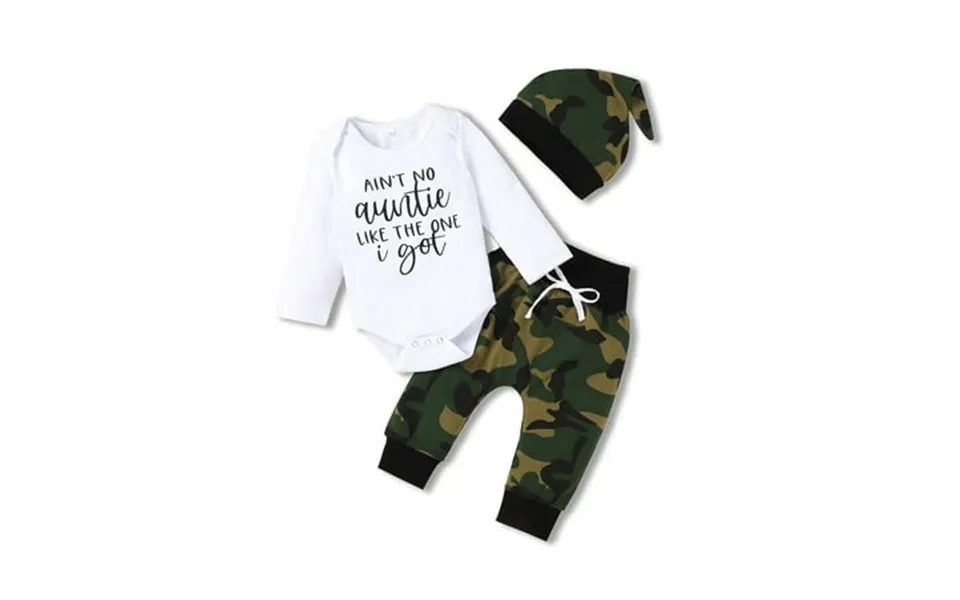 Dooleck Baby Boy Outfits Newborn Aint No Auntie Like The One I Got White Onesies Camo Baby Clothes