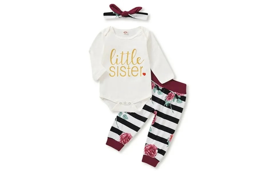 Dooleck Baby Clothes Little Sister Bodysuit Jogger Female Outfit Set Sleepwear