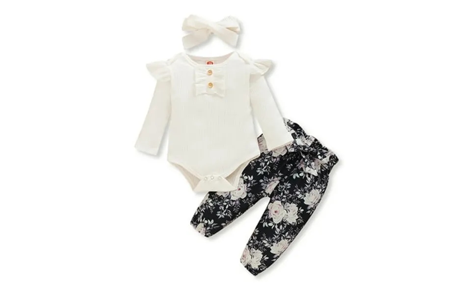 Dooleck Baby Girl Ribbed Clothes Infant Bodysuit Halen Pant Outfit Set Streetwear