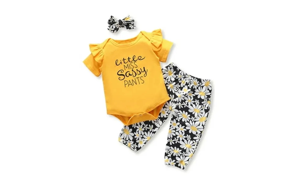 Dooleck Little Miss Sassy Pants Outfit Infant Bodysuit Jogger Female Sleepwear